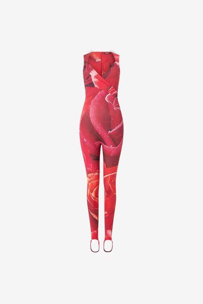 Roberto Cavalli Rose Printed Sleeveless Jumpsuit
