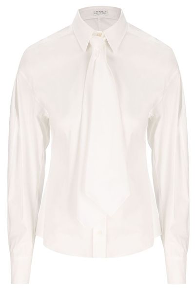 Brunello Cucinelli Tie-Detail Monile Shirt