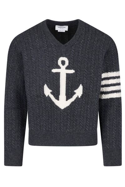 Thom Browne Anchor Intarsia Knitted Sweater
