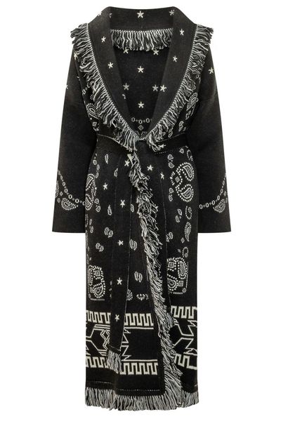 Alanui Bandana Jacquard Fringed Coat