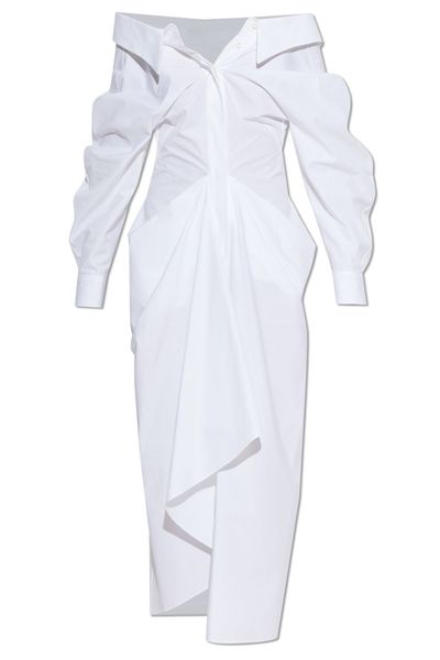 Givenchy Slashed Long-Sleeve Shirt Dress