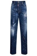 Dsquared2 Paint Splatter Straight-Leg Distressed Jeans