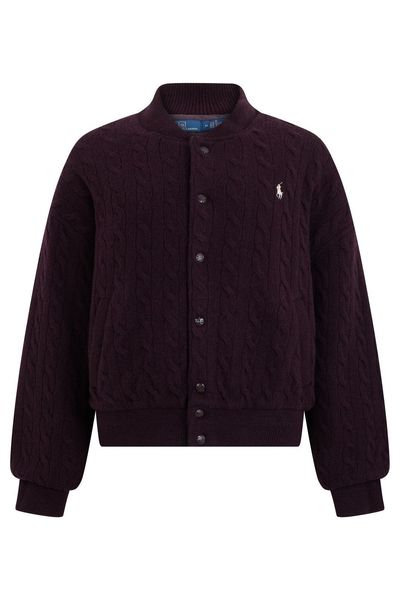 Polo Ralph Lauren Cable Knit Button Bomber Jacket