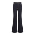 Lanvin Wide Leg Logo Patch Denim Jeans