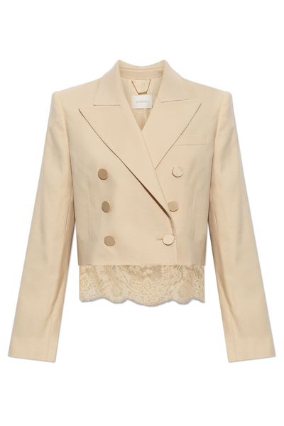 Zimmermann Cropped Lace-Trim Blazer
