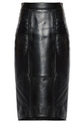 Versace Leather Midi Skirt