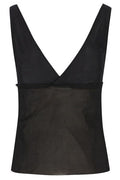 Saint Laurent Cassandre V-Neck Ribbed Tank Top