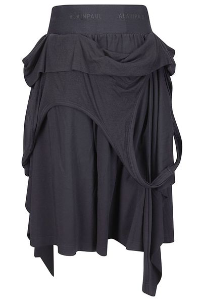 ALAINPAUL Draped Layered Shorts