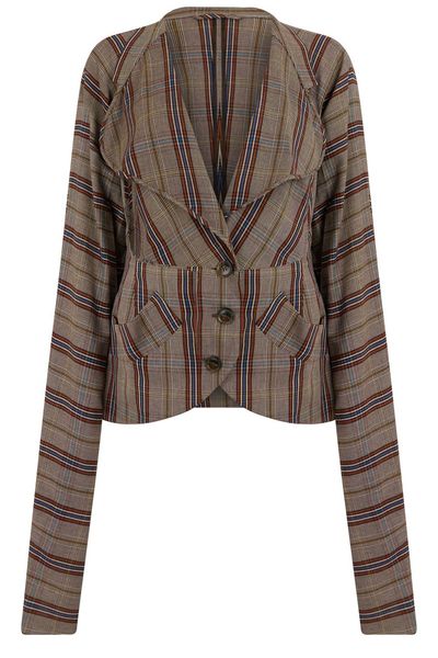 Vivienne Westwood Cropped Checkered Blazer