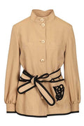 Valentino Belted Button-Up Jacket