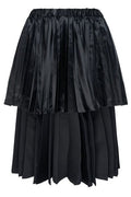 Black Comme des Garçons Layered Pleated Midi Skirt