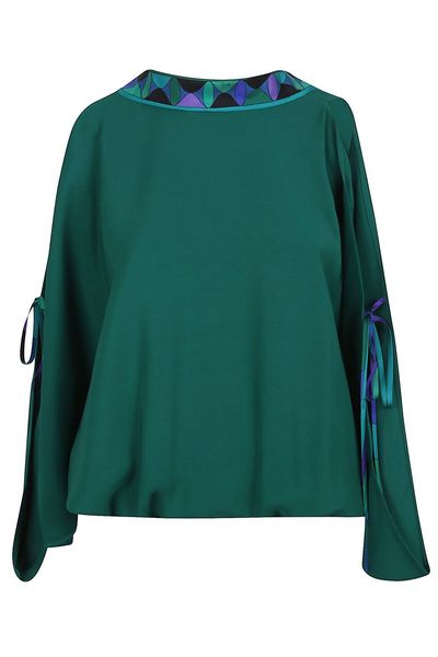 PUCCI Pattern-Printed Cape Blouse