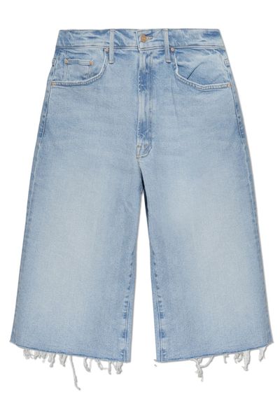 Mother The Whole Lot Frayed Denim Shorts