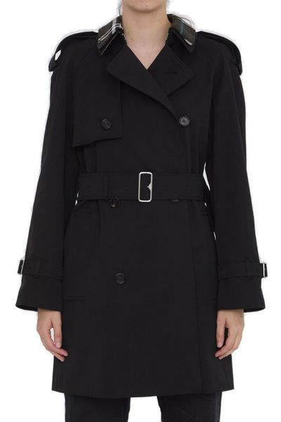 Burberry Double Breasted Belted Waist Coat