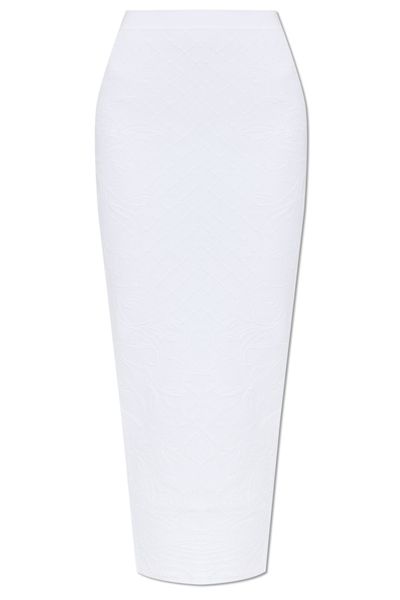 Balmain Textured Zip-Back Midi Skirt