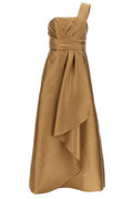 Alberta Ferretti Mikado One-Shoulder Midi Dress