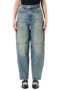 Ganni Barrel-Leg Mid-Rise Jeans