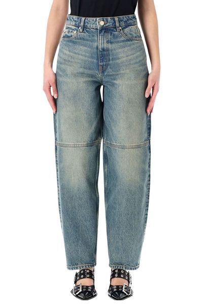 Ganni Barrel-Leg Mid-Rise Jeans