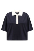 Moncler Logo Patch Cropped Polo Shirt
