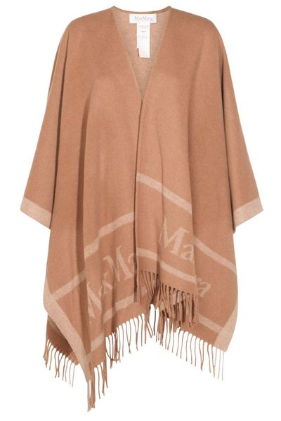 Max Mara Hilde Fringed V-Neck Cape