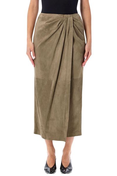 Ralph Lauren Teegan Draped Midi Skirt