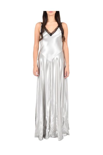 Alberta Ferretti Lace-Sleeved Maxi Dress