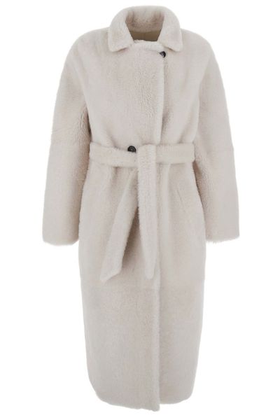 Suprema Belted Shearling Coat