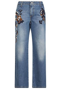 Ermanno Firenze Embroidered Wide-Leg Jeans