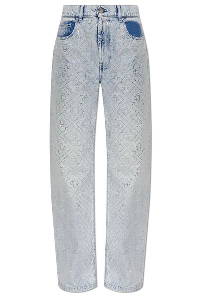 Casablanca Embellished Wide-Leg Jeans