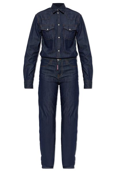 Dsquared2 Snap-Front Denim Jumpsuit