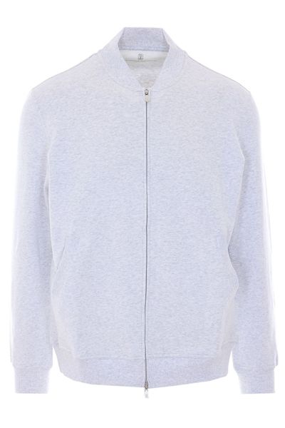 Brunello Cucinelli Crewneck Zip-Up Sweatshirt