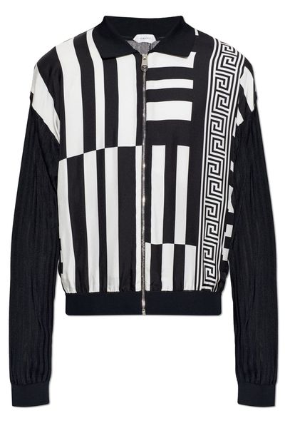 Versace Pattern-Printed Knitted Zipped Cardigan