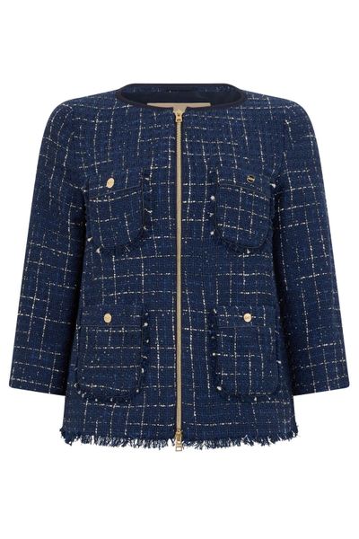 Herno Frayed Tweed Jacket
