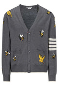 Thom Browne 4-Bar Striped Buttoned Cardigan