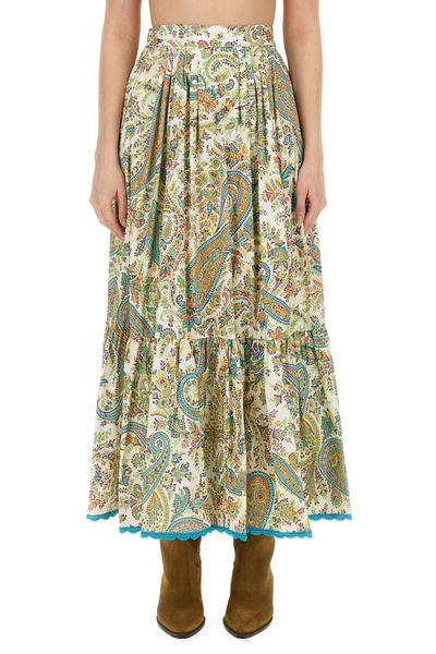 Etro Paisley-Printed Belted Skirt