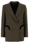 Blazé Milano Check-Pattern V-Neck Blazer