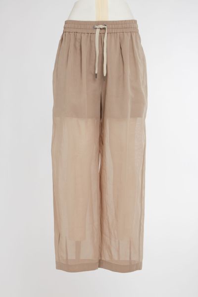Brunello Cucinelli Sheer Wide-Leg Pants