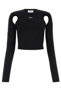 Off-White Logo Printed Cut-Out Detailed Top