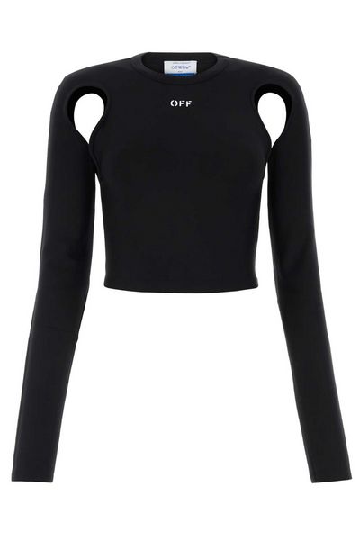 Off-White Logo Printed Cut-Out Detailed Top