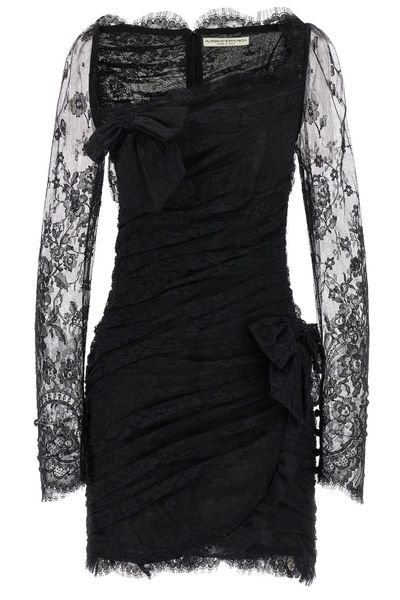 Alessandra Rich Lace Draped Mini Dress