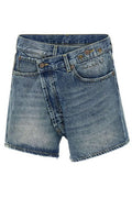 R13 Crossover Distressed Denim Shorts