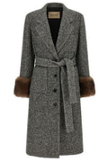Valentino Belted Herringbone Coat