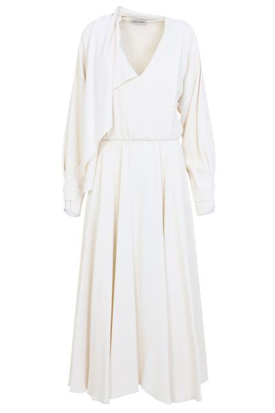Alberta Ferretti V-Neck Satin Dress