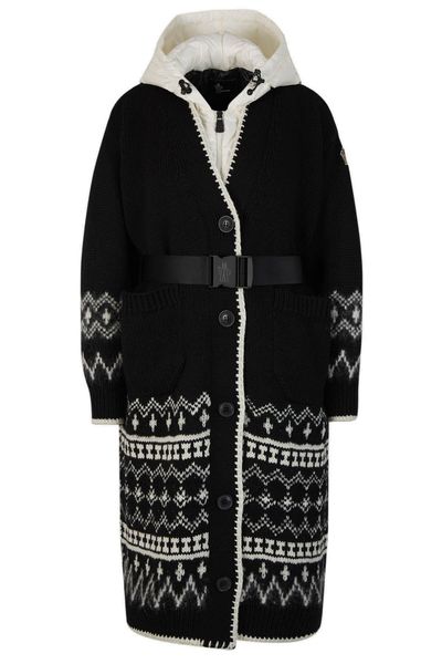 Moncler Grenoble Logo Embroidered Belted Coat