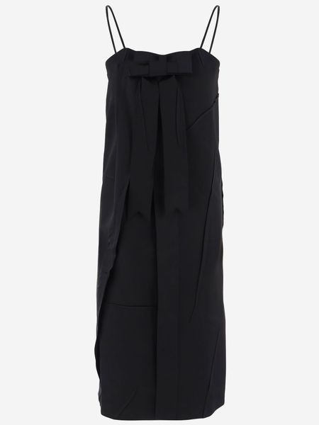 ALAINPAUL Pleated Bow Maxi Dress