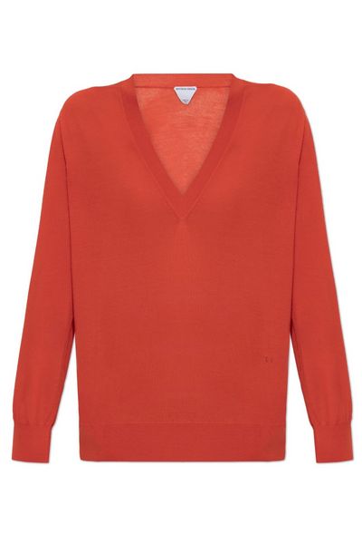 Bottega Veneta V-Neck Fine Knit Jumper