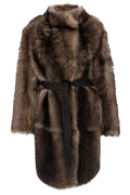 Yves Salomon Shearling Belted Coat