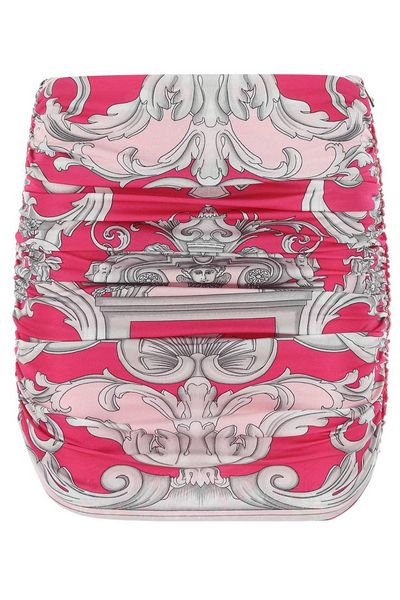 Versace Graphic Printed Ruched Mini Skirt