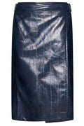 Bottega Veneta Embossed Leather Midi Skirt