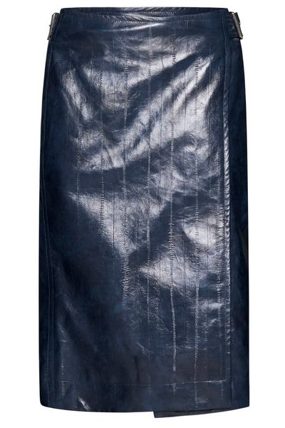 Bottega Veneta Embossed Leather Midi Skirt